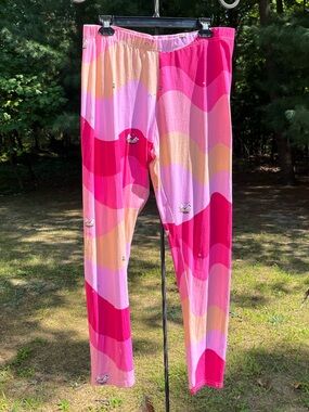 Moomin Characters Pink Cotton Printed Leggings Size XXL Fun Whimsy Kidcore Girly
